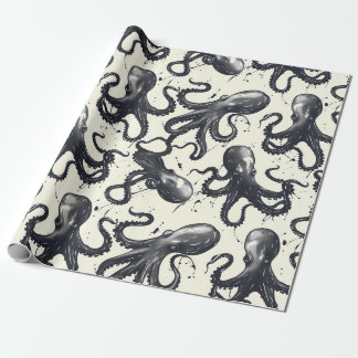 Papel De Presente Intriguindo o papel de empacotamento de Octopi