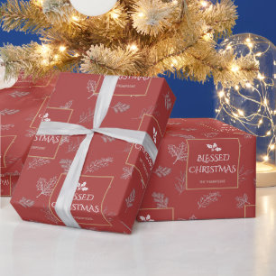 Papel De Presente Inverno Branco Simples Elegante deixa vermelho