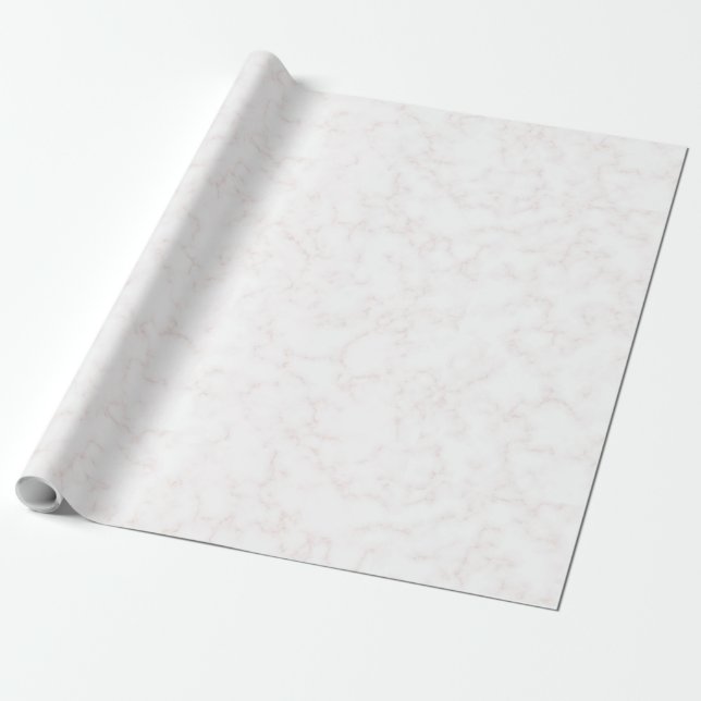 Papel De Presente Inverno Moderno Elegante Mármore Branco e Rosa Pál (Desenrolado)