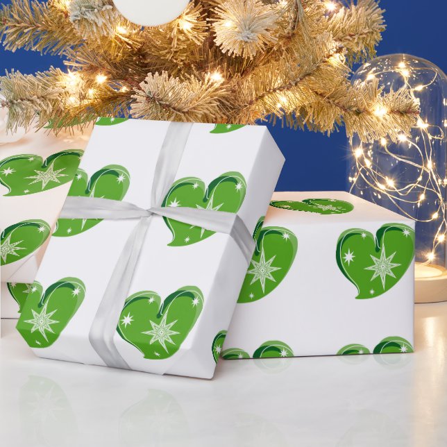 Papel De Presente inverno no amor-verde (Feriados)