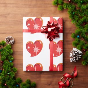 Papel De Presente inverno no amor-vermelho