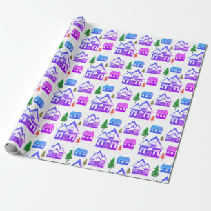 Papel De Presente Inverno sem costura Castanha de Natal violeta