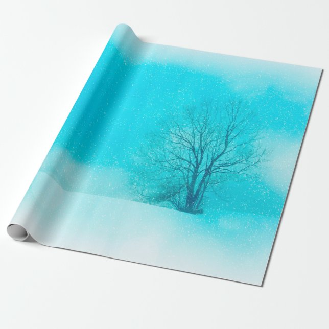 Papel De Presente Inverno sobre a textura (Desenrolado)