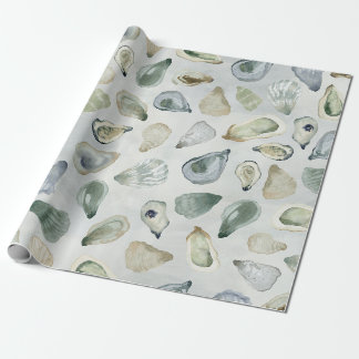Papel De Presente Invólucro de Ostras de Aquarela Quebra de Presente