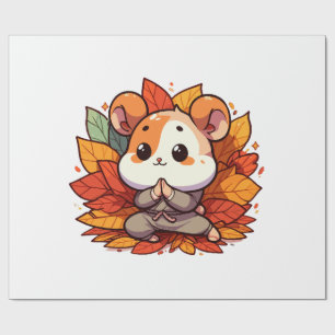 Papel De Presente Ioga de hamster outono kawaii