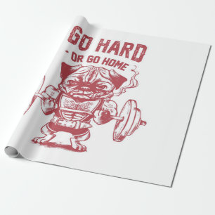 Papel De Presente Ir Duro Ou Ir Para Casa Pug Pesticar