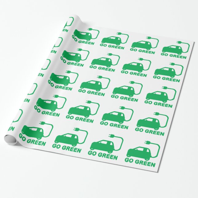 Papel De Presente Ir Verde ~ Dirigir Carros Elétricos (Desenrolado)