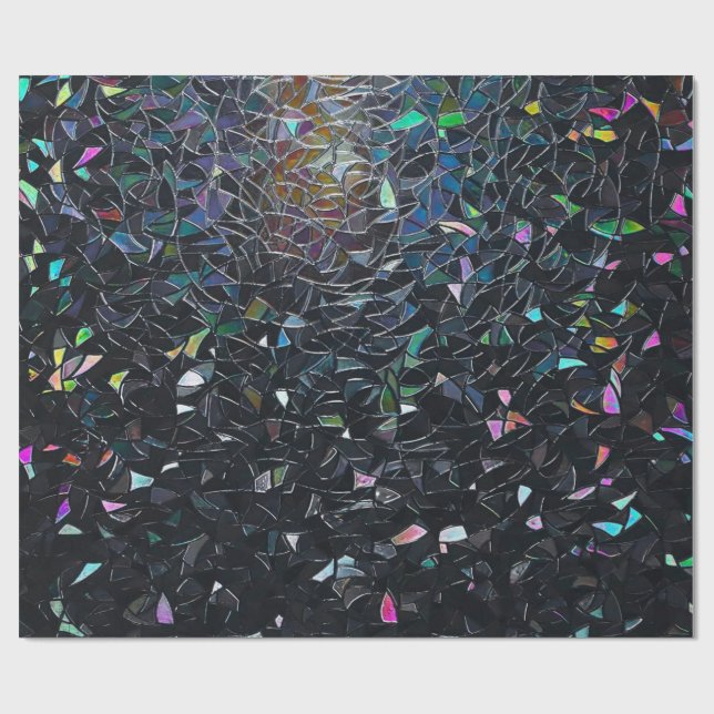 Papel De Presente Iridescent Abstract Stained Glass Pattern (Aberto)