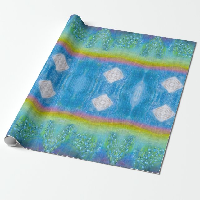 Papel De Presente Iridescent, Sparkly, Rainbow Light (Desenrolado)