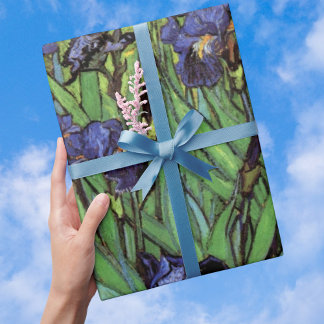 Papel De Presente Írises de Vincent van Gogh, Arte do Jardim de Vint