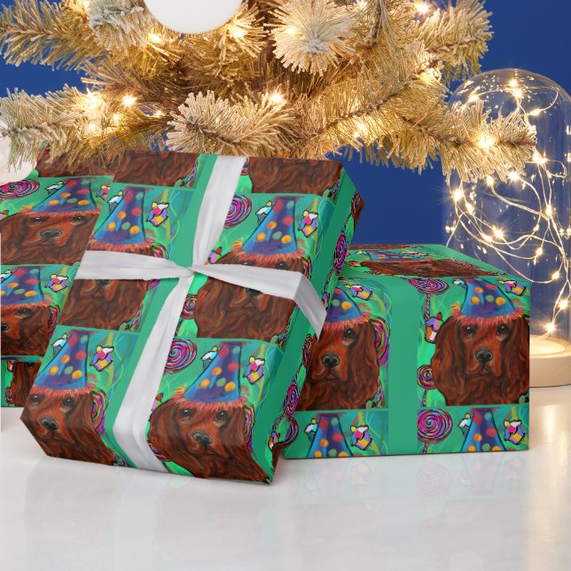 Papel De Presente Irish Red Setter (Feriados)