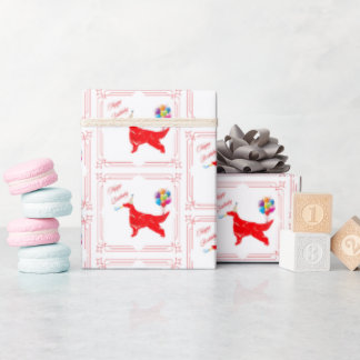 Papel De Presente Irish Setter Birthday