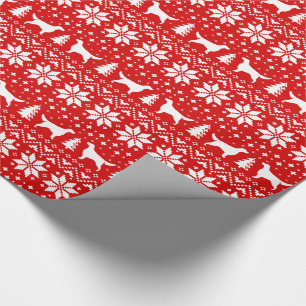 Papel De Presente Irish Setter Silhouettes Cães Feriado de Natal