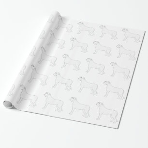 Papel De Presente Irish Wolfhound Ready to Color Designs