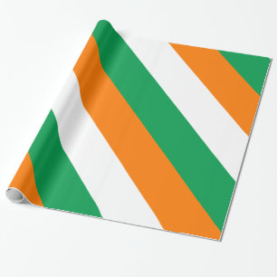 Papel De Presente Irlanda Laranja Brisas brancas verdes