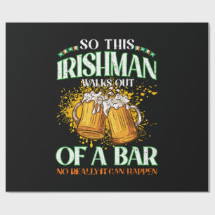 Papel De Presente Irlandês Bebendo Cerveja Dia de São Patrício
