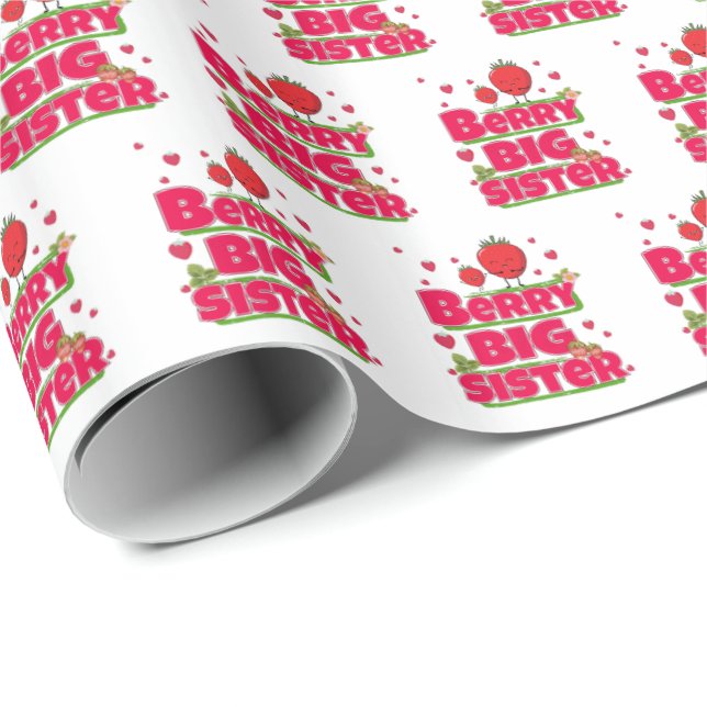 Papel De Presente Irmã Berry Big - Lúpulo de Morango Bonito (Ponta do rolo)