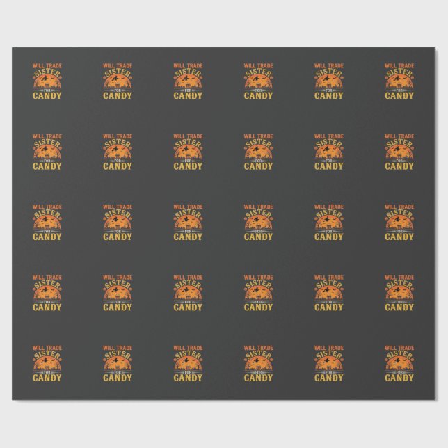 Papel De Presente Irmã de Halloween de Doces Design_1 (Aberto)