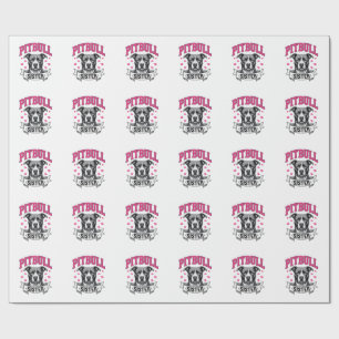 Papel De Presente Irmã Pitbull Design Vetorial de Amante de Cachorro