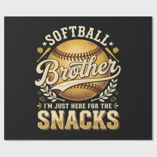 Papel De Presente Irmão de Softball Divertido Lanches Esportes
