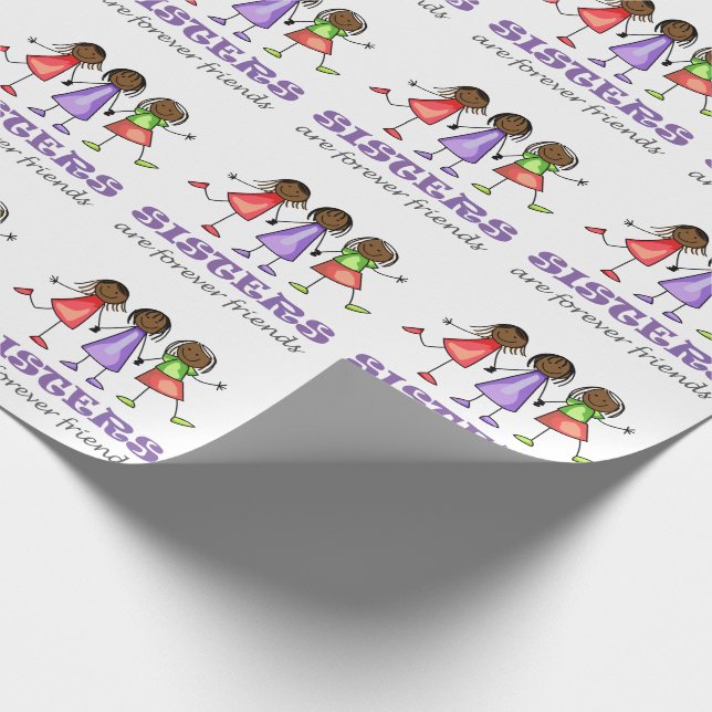 Papel De Presente Irmãs São Amigos Para Sempre (Ponta)