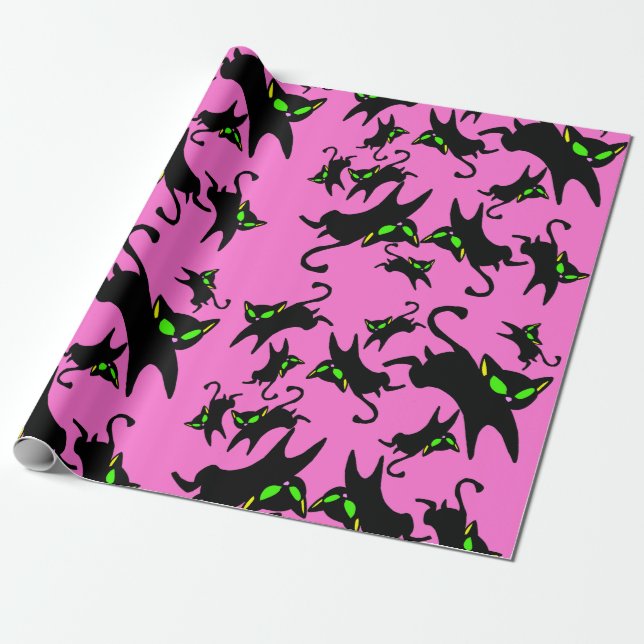Papel De Presente Irving the Black Gatinho Pink (Desenrolado)