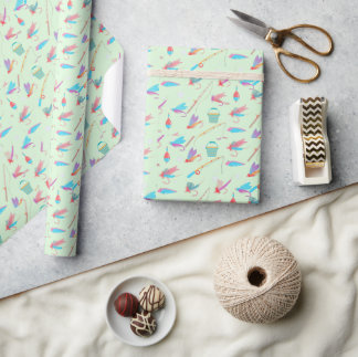 Papel De Presente Isca de Pesca com Mosca Padrão de Esportes