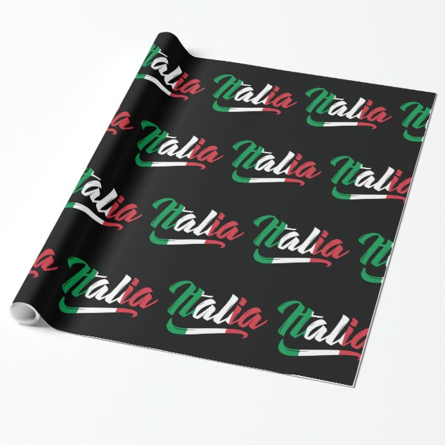 Papel De Presente Itália Itália Itália Italiano Padrão (Desenrolado)