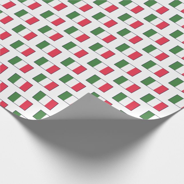 Papel De Presente Italian Flags Repeat on White (Ponta)