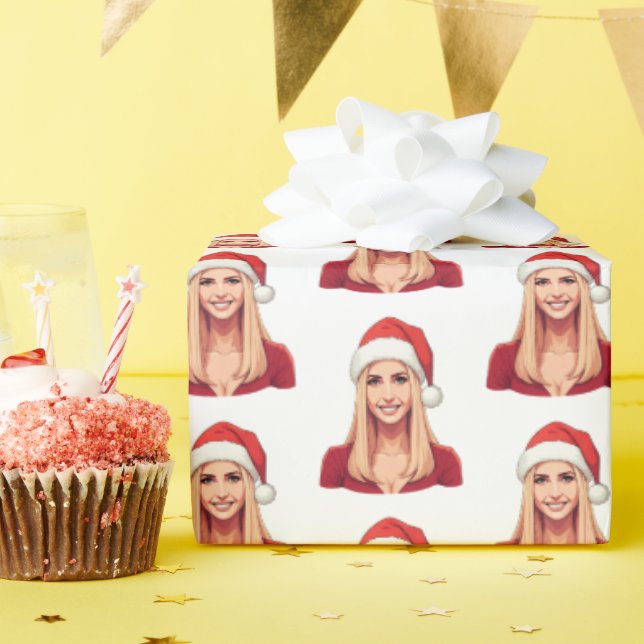 Papel De Presente Ivanka Trump Com Papai Noel Feliz Natal (Festa de aniversário)