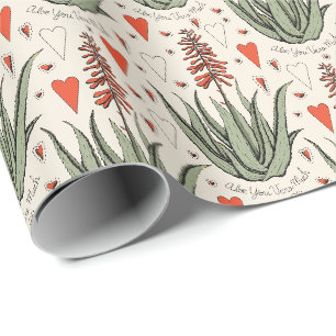 Papel De Presente Ivory Aloe Você Vera Much Orange Aloe Plant & Hear