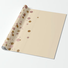 Papel De Presente Ivory Creamal Dourado Pontos Cristais Confetti Ros