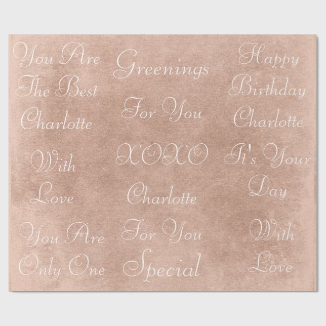 Papel De Presente Ivory Grungy White Chic Velvet Personalizado (Aberto)