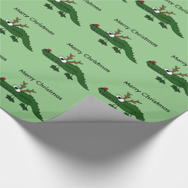 Papel De Presente Jacaré engraçado do Natal como a rena