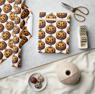 Papel De Presente Jack O' Lantern