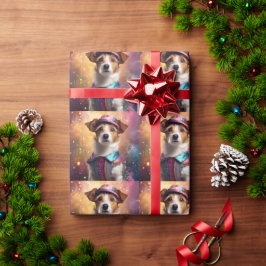 Papel De Presente Jack Russell em Figurino Vibrante