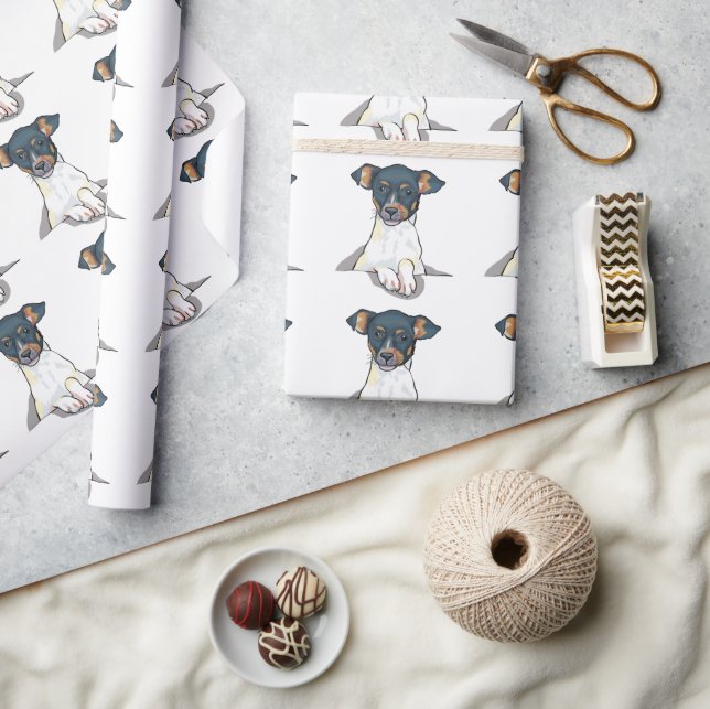 Papel De Presente Jack Russell Terrier (Artesanato)