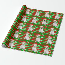 Jack Russell Terrier Dog e Xadrez Wraps de Natal