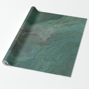 Papel De Presente Jade 2 Verde Escuro Abstrato