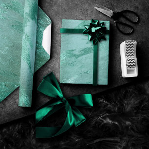 Papel De Presente Jade Derretido   Mármore de Luxo Esmeralda Verde