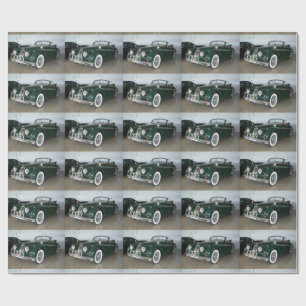 Papel De Presente Jaguar XK 120 Verde de Corrida