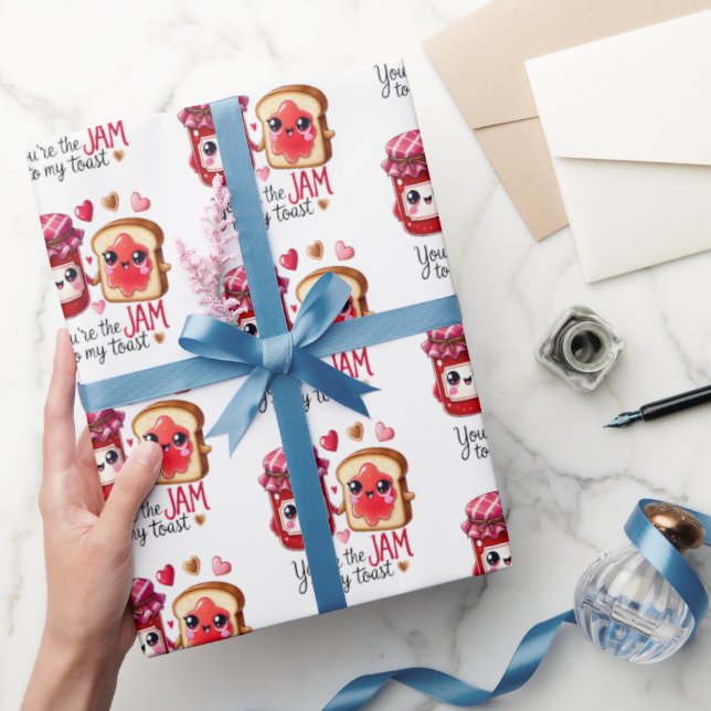 Papel De Presente Jam To My Toast Love Gift Wrapping Paper (Presentear)