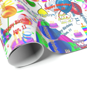 Papel De Presente Janeiro, 11 Aniversário do Presente