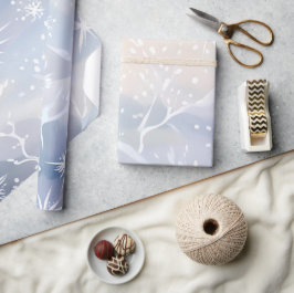Papel De Presente Janela Geada | Bela Cena de Inverno Nevando