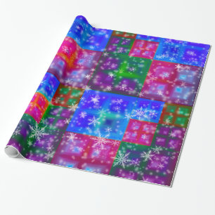 Papel De Presente Janelas coloridas com flocos de neve