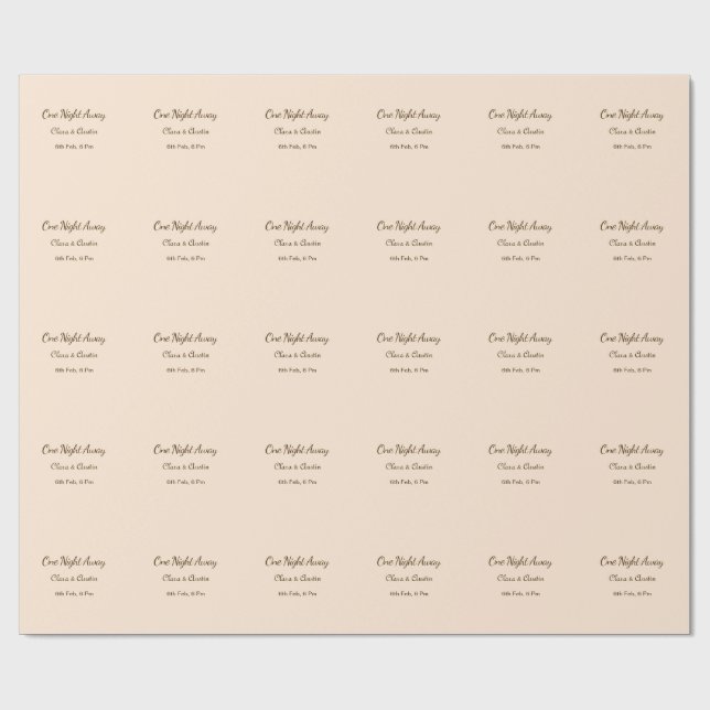 Papel De Presente Jantar de ensaio Uma noite longe laranja pastel (Aberto)