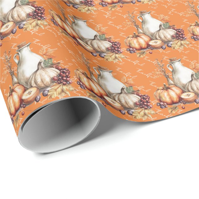 Papel De Presente Janto de Ação de Graças de Agrupamento Familiar (Ponta do rolo)