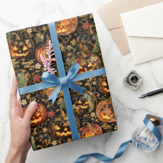 Papel De Presente Japanese Halloween Pumpkin Wrapping Paper