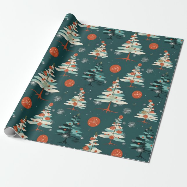 Papel De Presente Japanese style Christmas tree and sloppy stroke (Desenrolado)