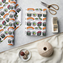 Papel De Presente Japão Comida japonesa Sushi Rolls Maki Nigiri